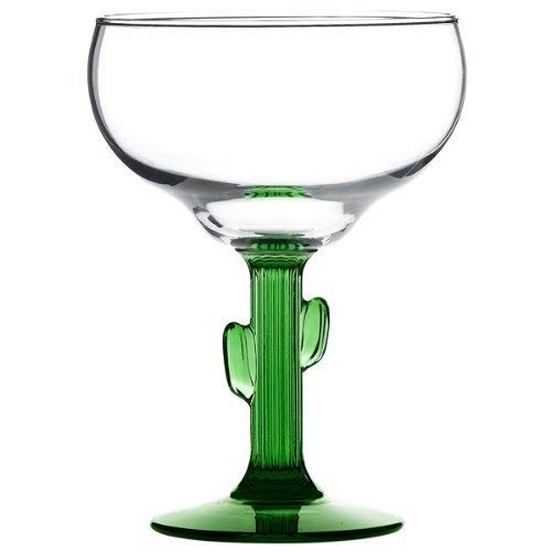 LIBBEY Glass MARGARITA Drinkware CITRUS GREEN Stem CACTUS Western Style ...